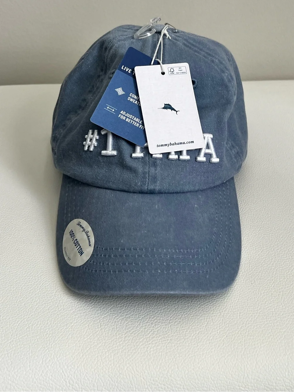 Tommy Bahama #1 PAPA Navy Blue Cotton Baseball Cap OSFA
